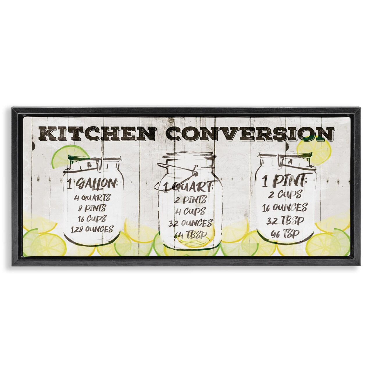 Stupell Industries Kitchen Conversion Summer Jars Framed Floater Canvas Wall Art